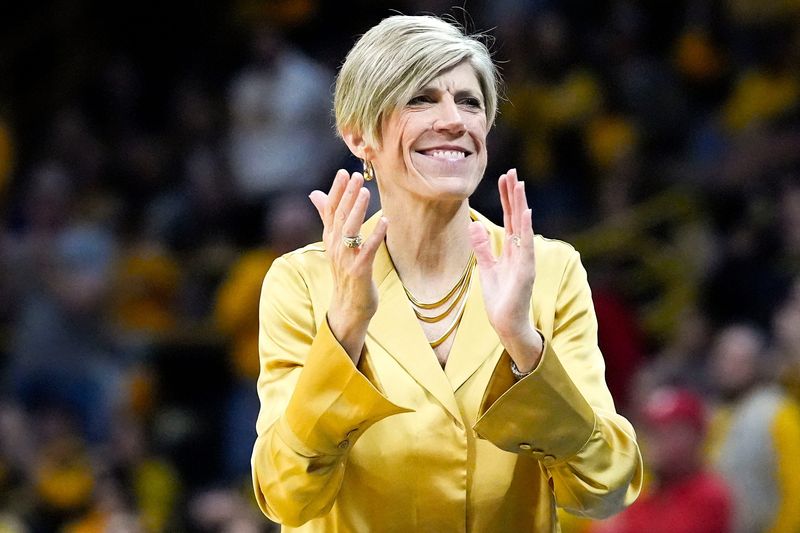 Iowa head coach Jan Jensen reacts during the fourth quarter of a game against the Nebraska Cornhuskers on Jan. 1, 2026, at Carver-Hawkeye Arena in Iowa City, Iowa.