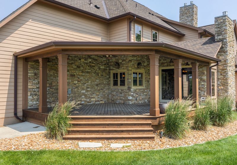 Covered patio outside home for sale at 3806 Bluestem Rd, Norwalk.