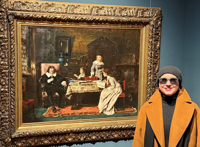 Mihály Munkácsy (1844-1900), Blind Milton Dictating "Paradise Lost" to His Daughters, 1878, Hungarian National Gallery, Budapest. The painting won the gold medal at the 1878 World Exhibition in Paris.