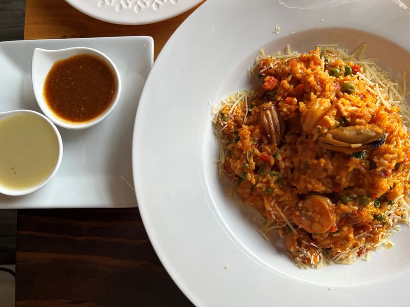 Arroz con marsicos brings together rice and shrimp at Panka Peruvian on Ingersoll Avenue in Des Moines.