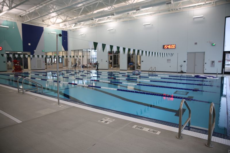 The lap pool has been filled at the Fitch Family Indoor Aquatic Center in Ames, Iowa. Taken March 5, 2026.