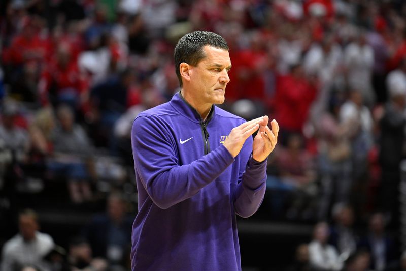 Mar 20, 2026; San Diego, CA, USA; Northern Iowa Panthers head coach Ben Jacobson looks on in the first half against the St. John's Red Storm during a first round game of the men's 2026 NCAA Tournament at Viejas Arena. Mandatory Credit: Denis Poroy-Imagn Images