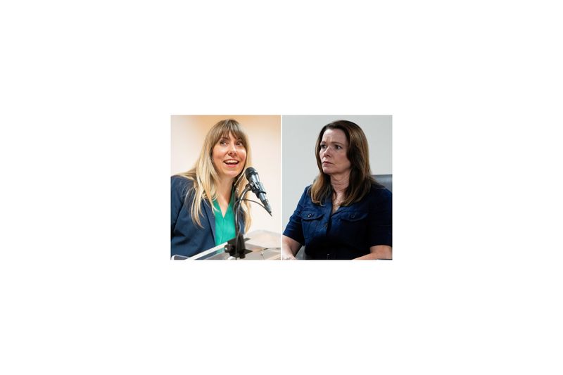 Democratic congressional candidates Sarah Trone Garriott (left) and Christina Bohannan.