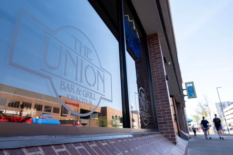 Signage for The Union Bar & Grill is pictured on the building at 118 S. Clinton St. April 22, 2026 in Iowa City, Iowa.