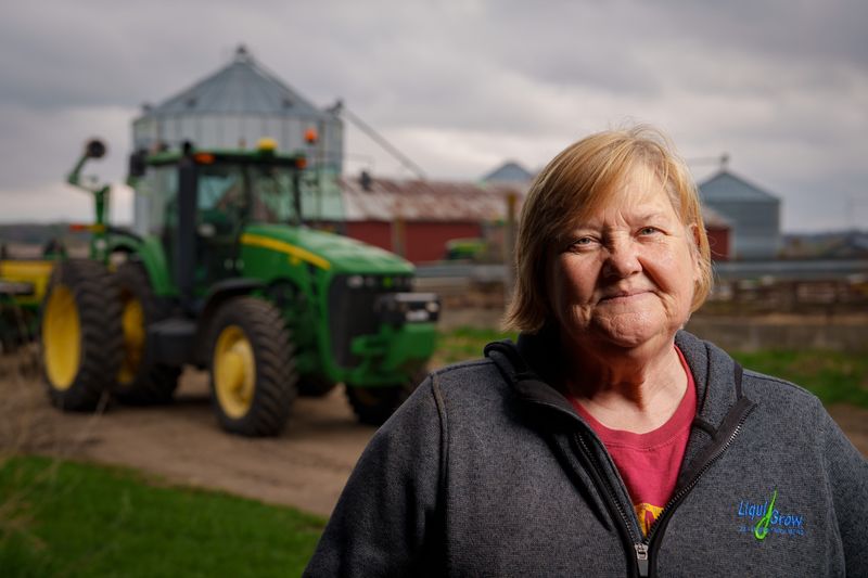 April Hemmes, who farms near Hampton, says she tells young farmers, "This is your farm crisis.”