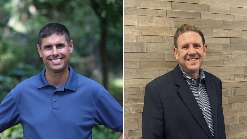 Candidate for Iowa House District 39 Nate Boulton (left) and Troy Clark.