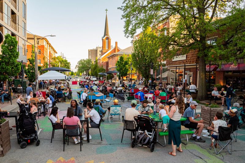 Northside Outside returns to North Linn Street Friday, May 1 with an expanded outdoor dining and community gathering space. North Linn Street will be closed from Market Street to the Hamburg Inn alleyway until the fall.