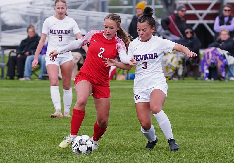 Gilbert girls soccer player Raya Mueller (2) was voted the Ames Tribune's female Athlete of the Week for April 26-May 2.
