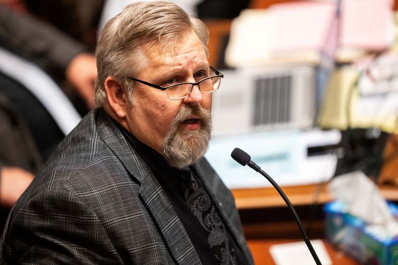 Senate Majority Leader Mike Klimesh speaks on May 2, 2026, at the Iowa State Capitol.