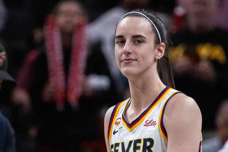 Apr 30, 2026; Indianapolis, IN, USA; Indiana Fever guard Caitlin Clark (22) before the game against the Dallas Wings at the Gainbridge Fieldhouse. Mandatory Credit: Trevor Ruszkowski-Imagn Images