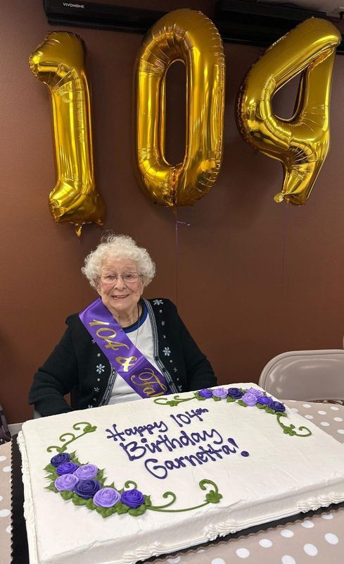 Garnetta Boughton celebrated her 104th birthday with family and residents at Independence Village Waukee.