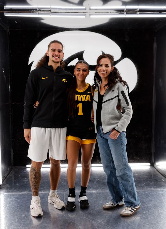 Bria Medina is shown during her Iowa visit with her fiance, Joshua Stewart, and her mother, Lorna Bianco.