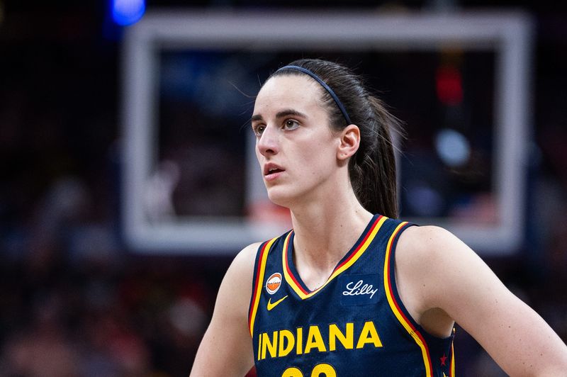 May 17, 2026; Indianapolis, Indiana, USA; Indiana Fever guard Caitlin Clark (22) in the first half against the Seattle Storm at Gainbridge Fieldhouse. Mandatory Credit: Trevor Ruszkowski-Imagn Images