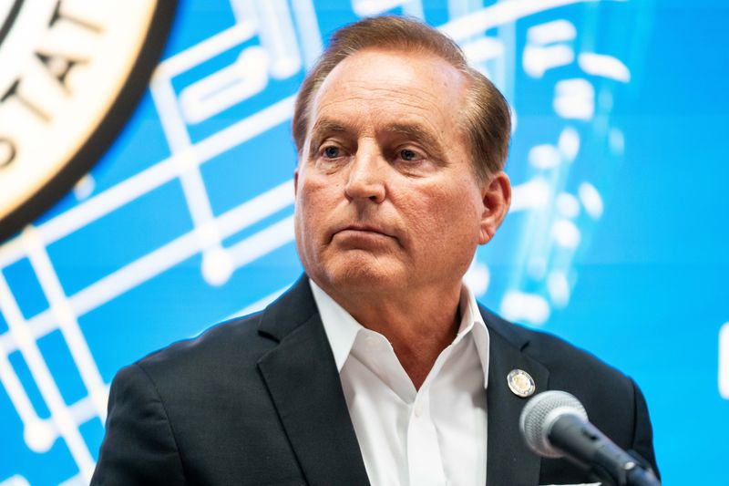 Iowa Secretary of State Paul Pate holds a press conference on Iowa’s election security ahead of the June 2 primary on May 26, 2026, at the Iowa National Guard Joint Forces Headquarters State Emergency Operations Center in Johnston.