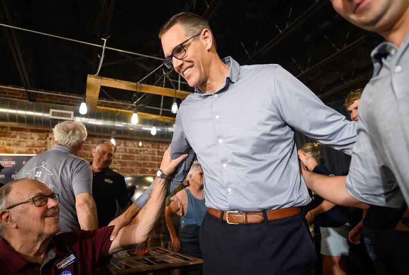 U.S. Rep. Randy Feenstra concedes the Republican Party nomination for governor to businessman Zach Lahn on June 2, 2026, in Hull, Iowa.