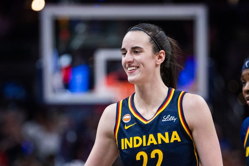 Jun 11, 2026; Indianapolis, Indiana, USA; Indiana Fever guard Caitlin Clark (22) in the second half against the Chicago Sky at Gainbridge Fieldhouse. Mandatory Credit: Trevor Ruszkowski-Imagn Images