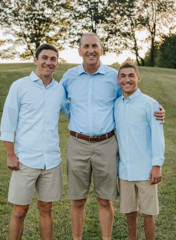 Thomas Pollard (left), Jamie Pollard (center) and James Pollard (right) pose for a photo together.