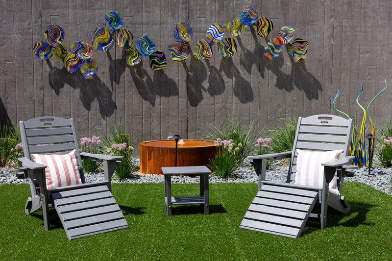 The renovated courtyard at 400 E Locust St. in Des Moines, on June 24, 2026.