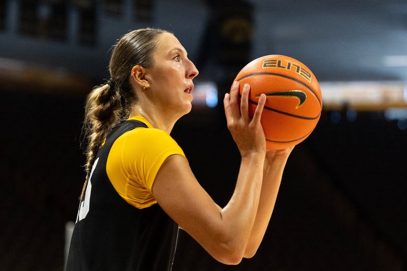 Iowa forward McKenna Woliczko looks to shoot the ball during practice on July 7, 2026, at Carver-Hawkeye Arena in Iowa City, Iowa.