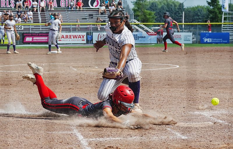 ADM's Ellis Smith (16) had the game-winning hit against Western Dubuque on Tuesday at the state softball tournament.