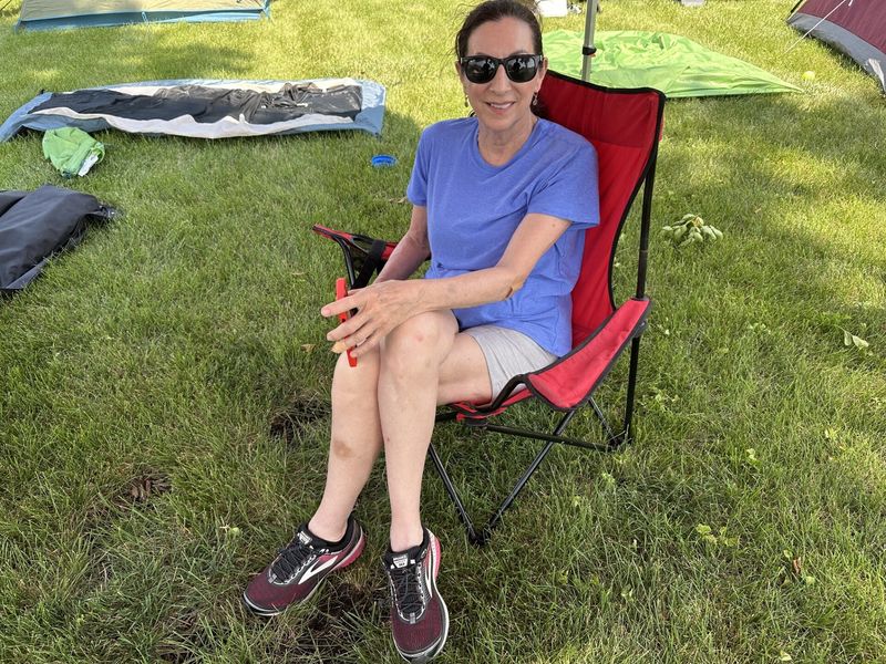 Laura Kingrui came all the way from Washington to support her brothers during the 2026 RAGBRAI, pictured June 21, 2026.