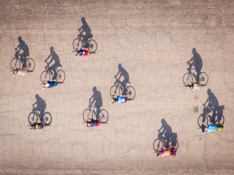 Riders on RAGBRAI 2026 head out from the Day 1 start town of Onawa on Sunday, July 19, 2026.
