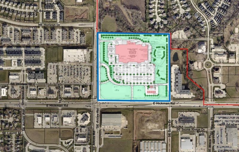 Plans call for the development of a Walmart Supercenter at 11665 E Hickman Road in Waukee.