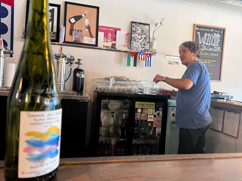The Cave DSM offers natural wines for sale by the bottle on the retail side of the business and by the glass behind the bar. The Des Moines wine bar on Walnut Street opened in August 2020. Co-owner Nick Leo started a GoFundMe to help defray unexpected business expenses.