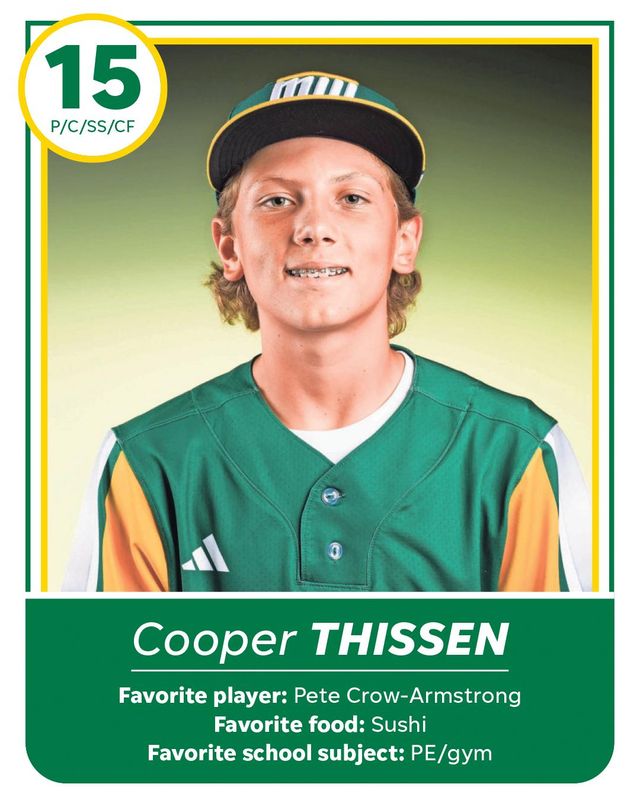 Cooper Thissen is a member of the Davenport Northwest Little League World Series team.