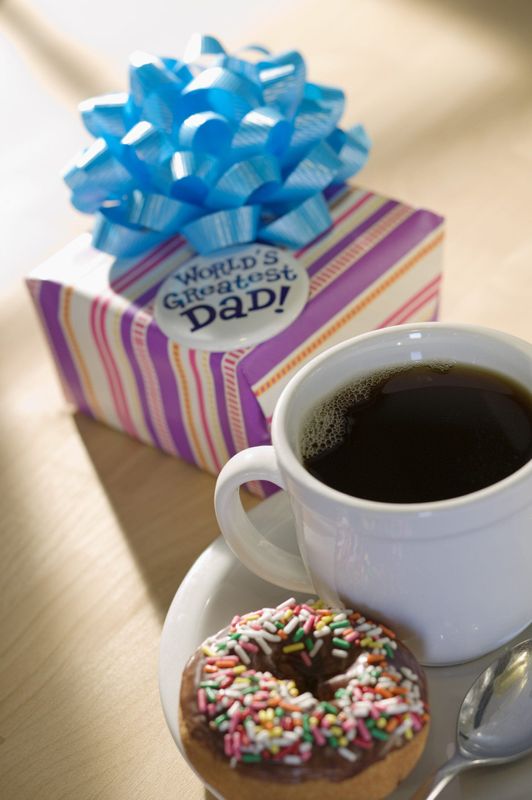 Surprise dad on Father's Day morning with fresh coffee, breakfast and a Father's Day gift. Thinkstock photo. Jupiterimages