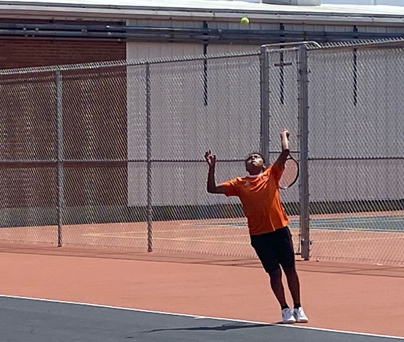 Freeport's Diego Robles-Sanchez, shown last season during the NIC-10 tennis tournament Saturday, May 4, 2024, in Rockford.