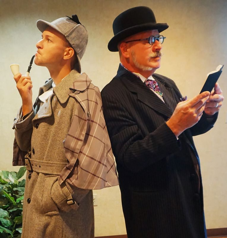 Edward Heldt as Sherlock Holmes and Paul Levandowski as Dr. Watson in the Starlight Dinner Theatre's production of "Sherlock Holmes and the Great Royal Goose Chase."
