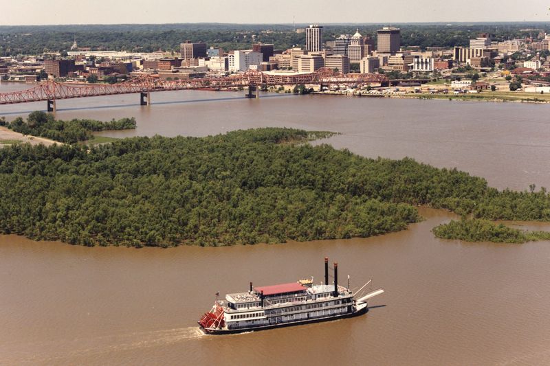 In this Journal Star file photo from August 1993, the Par-A-Dice Riverboat Casino travels on the Illinois River between Peoria and East Peoria.