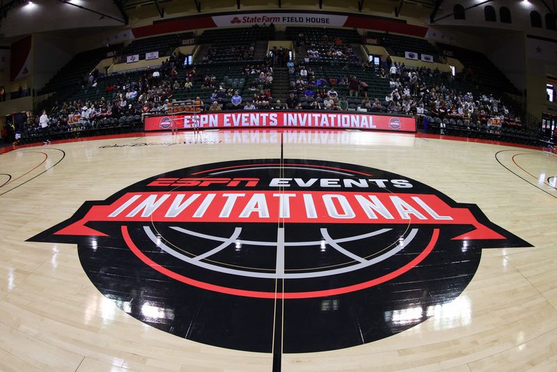 Nov 23, 2023; Kissimmee, FL, USA; a general view of the arena before a game between Penn State Nittany Lions and the Texas A&M Aggies at the ESPN Events Invitational at State Farm Field House. Mandatory Credit: Nathan Ray Seebeck-USA TODAY Sports