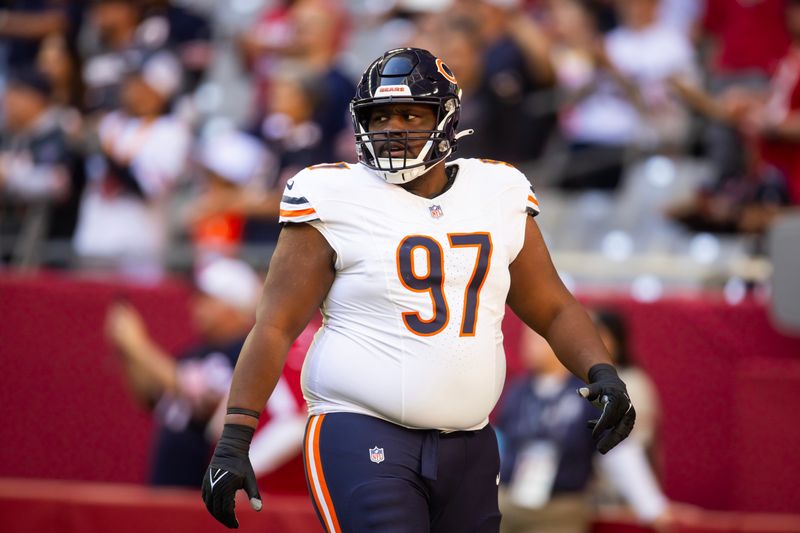 Nov 3, 2024; Glendale, Arizona, USA; Chicago Bears defensive tackle Andrew Billings (97) against the Arizona Cardinals at State Farm Stadium. Mandatory Credit: Mark J. Rebilas-Imagn Images