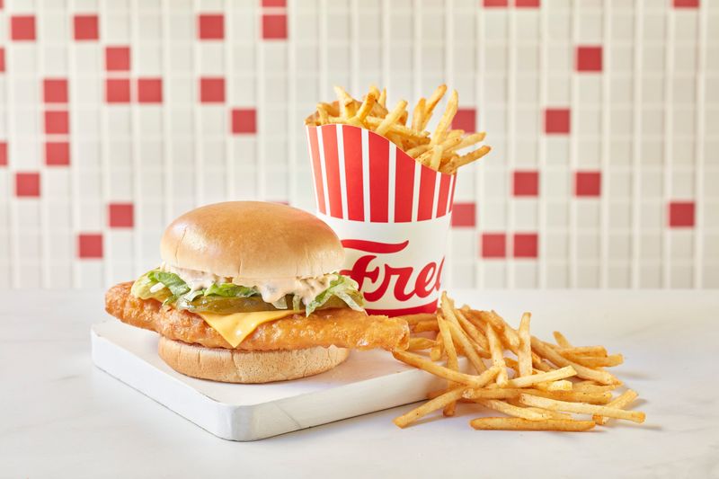 Freddy's Frozen Custard & Steakburgers' Deluxe Crispy Fish Sandwich is available through April 22.