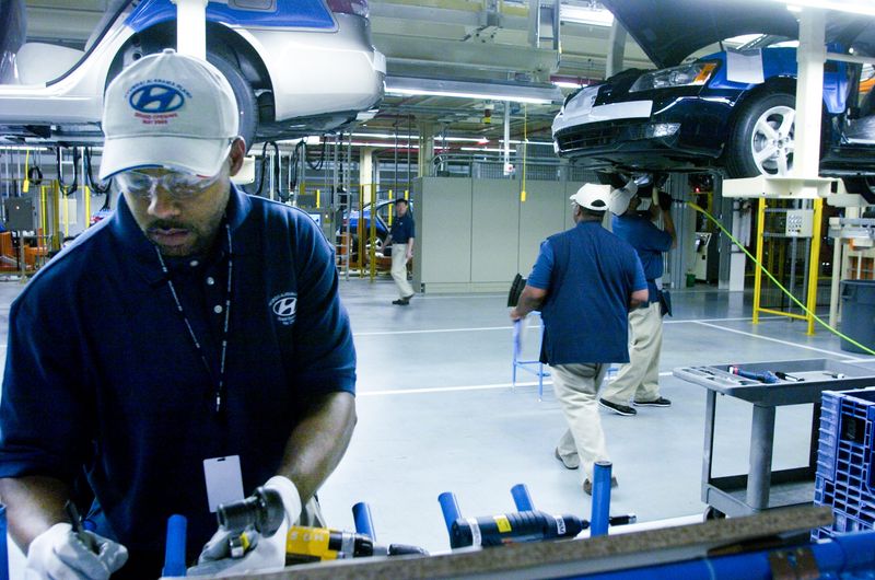 Hyundai plans to create 2,500 new jobs with a new trailer manufacturing facility in Will County at a former Caterpillar plant. Shown here is Hyundai's first U.S. plant which opened in 2005 in Alabama.