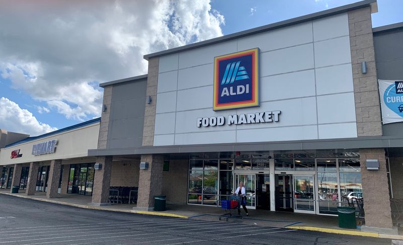 The outside of Aldi, 3425 Freedom Drive, is seen on May 20, 2025, in Springfield. The building housing Aldi and Eyemart Express were recently sold for more than $4 million.