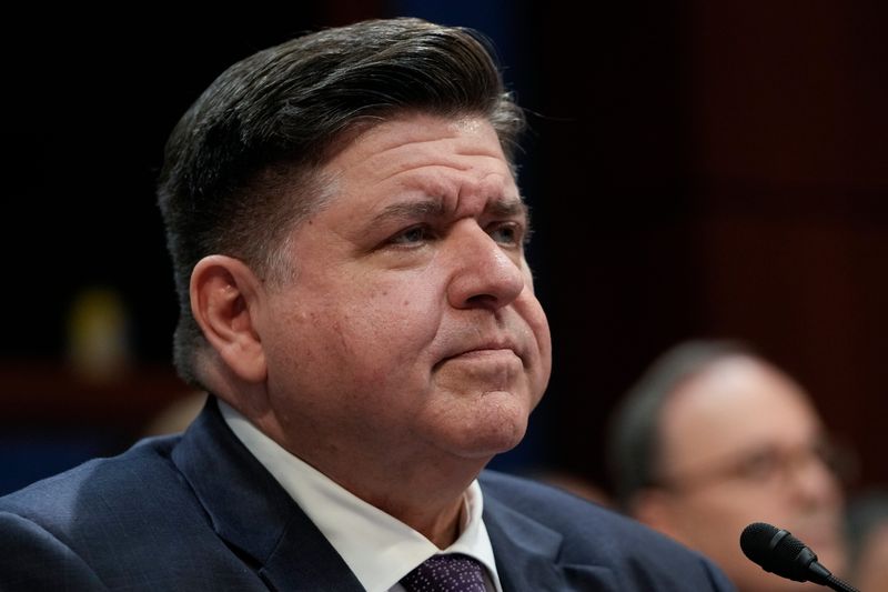 Gov. JB Pritzker (D-IL) testifies before the House Committee on Oversight and Government Reform during a hearing on state immigration enforcement policy in Washington, D.C., on June 12, 2025.