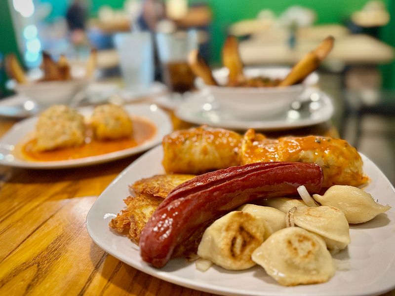 Polish plate from Dill Schnitzel & Pierogi House in Daytona Beach.