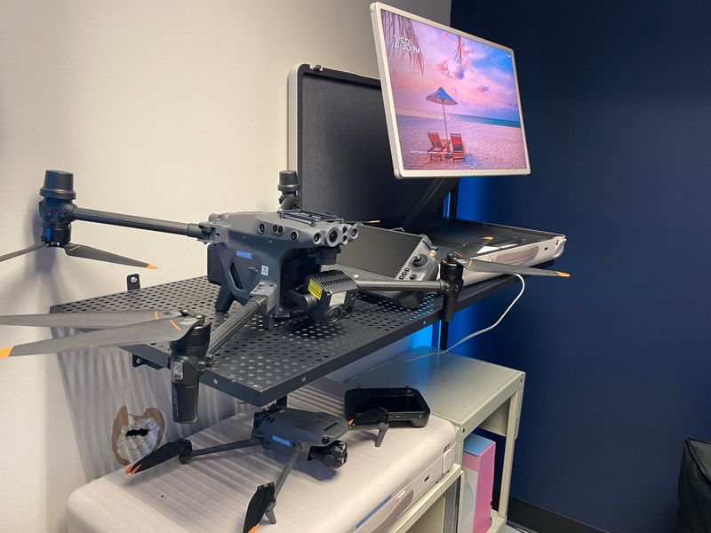 A M30T and M3T drone sit inside offices at the Peoria Police Department headquarters, Thursday, July 10, 2024.