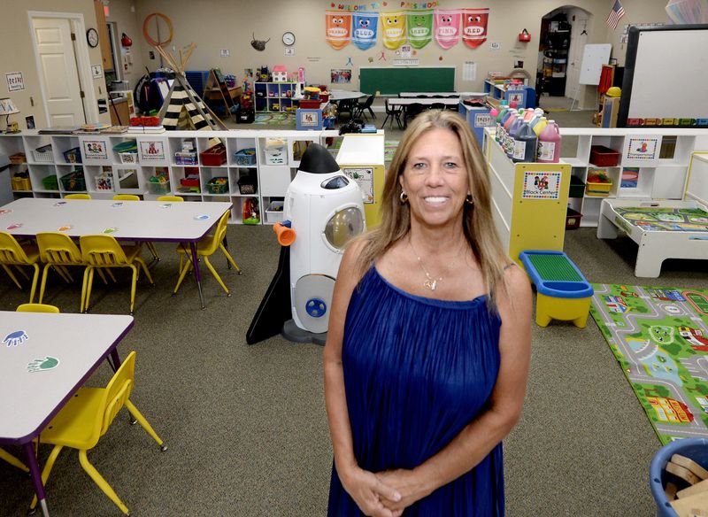 Owner of the Little Yellow Wagon daycare Janene Purdon-Menke poses for a photo on Wednesday, Aug. 6, 2025. Purdon-Menke runs multiple daycare centers and opened a new one in Springfield last summer.
