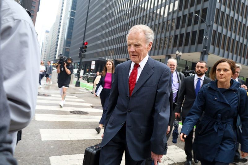 Former Democratic House Speaker Michael Madigan departs the Dirksen Federal Courthouse after receiving a 7 ½-year prison sentence on corruption charges on June 13, 2025.
