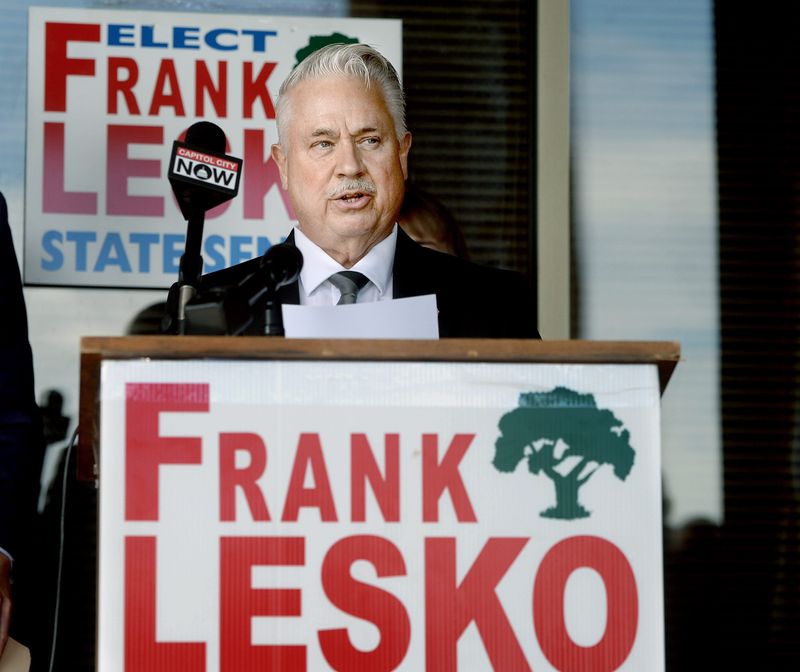 Frank Lesko announces his bid for the Illinois 48th Senate District seat at United Contractors Midwest in Springfield on August 26, 2025. Lesko will face Democrat incumbent Doris Turner.