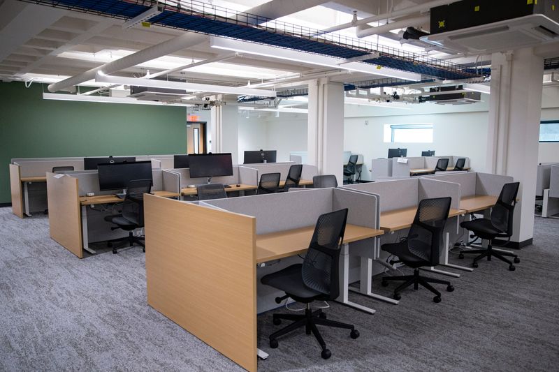A workspace where the inside of the Department of Administrative Services building is seen here on Tuesday, Sept. 16, 2025, in Salem, Ore.