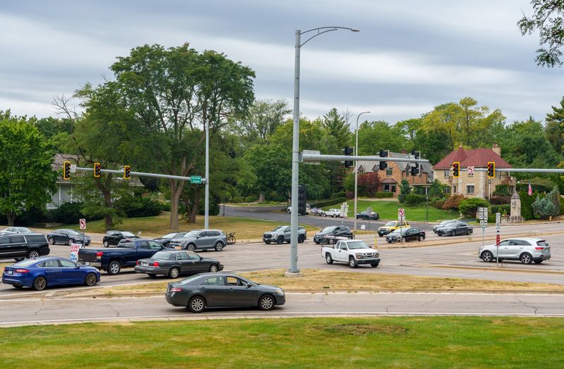 The intersection of War Memorial Drive and Knoxville Avenue in Peoria.