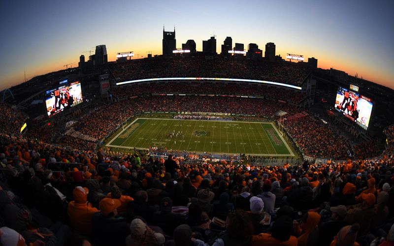 Dec. 30, 2016; Nashville, Tennessee. General view of Nissan Stadium in the second half of the Music City Bowl between the Tennessee Volunteers and Nebraska Cornhuskers.