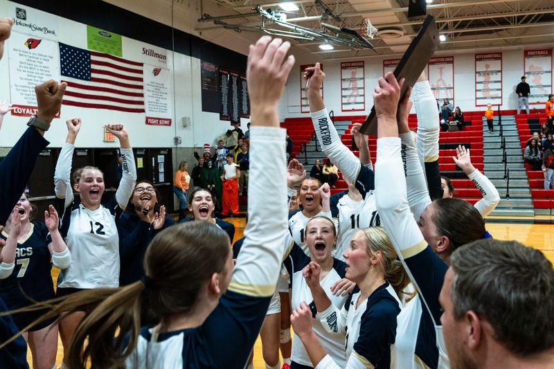 Rockford Christian, shown here celebrating a regional title in late October, did some more celebrating after winning a sectional title on Nov. 6, 2025, in Rockford.