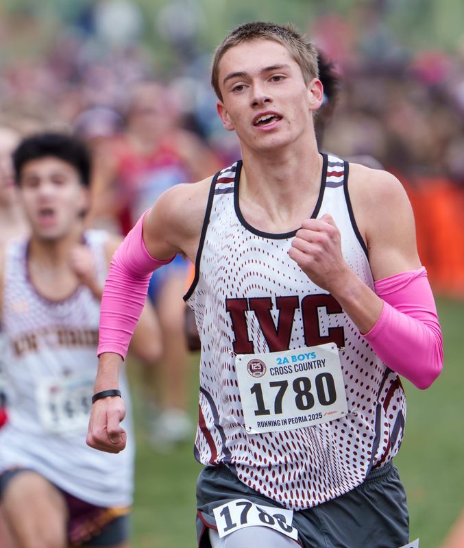 IVC's Aiden Duhs competes in the Class 2A boys state cross country championship Saturday, Nov. 8, 2025 at Detweiller Park in Peoria.