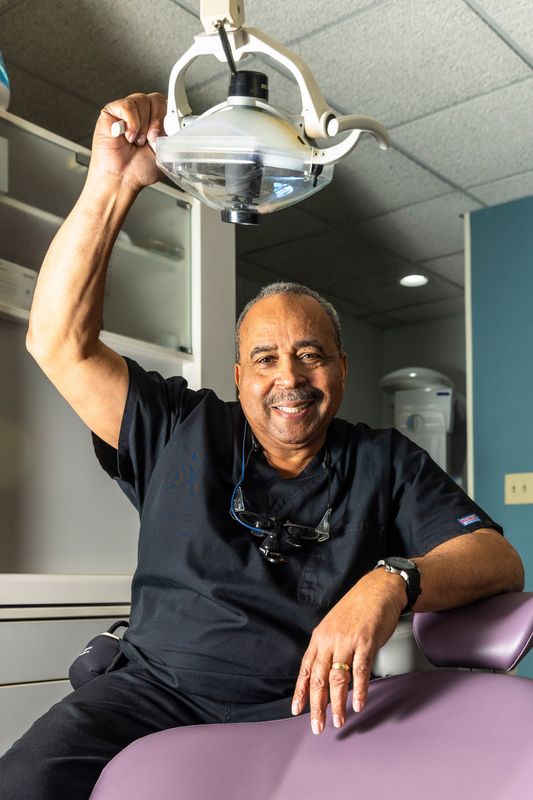 Dr. Cyrus Oates, dentist and owner of Oates Dental, is pictured Nov. 17, 2025, at Oates Dental in Rockford. Oates is a finalist for the 2025 Excalibur award.